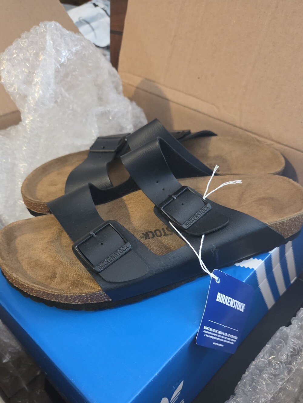 Birkenstock Men's Size 10  Arizona Sandals in Black New W Tags